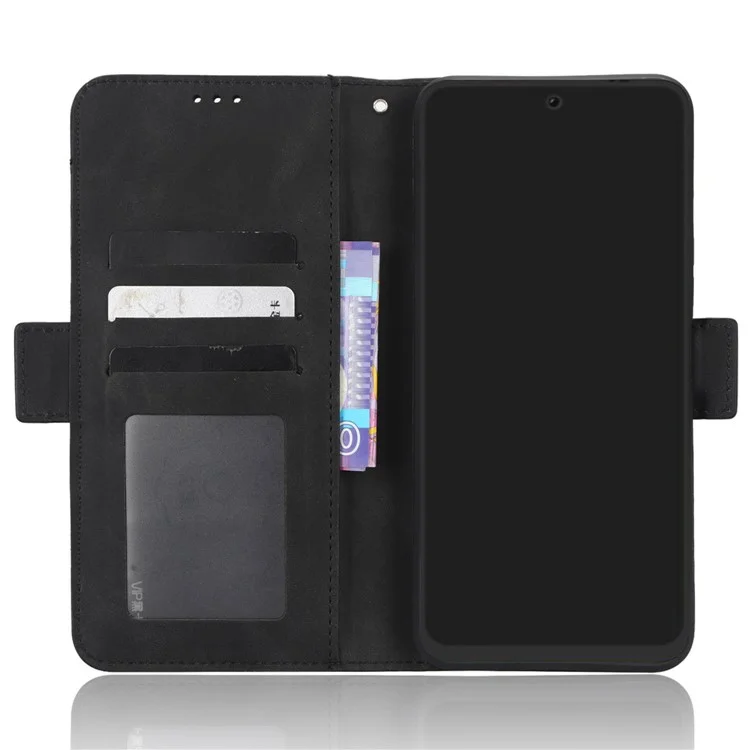 Per TECNO Pova Neo 2 4G / LG6n Custodia per Telefono con Chiusura Magnetica, Supporto, Slot Multipli per Schede, in Pelle PU - Nero