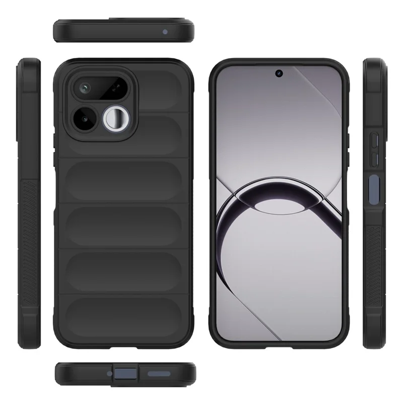 Чехол для Realme 16T 5G, антиударный мягкий чехол из ТПУ, прочная задняя панель — черный