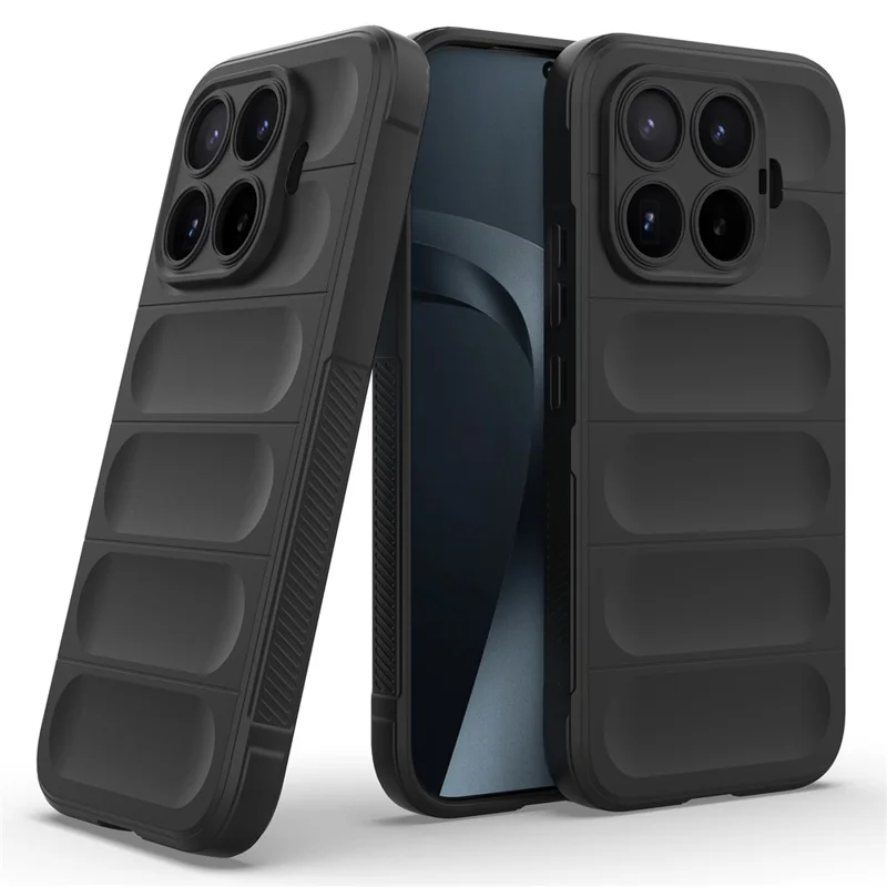 Funda para teléfono Xiaomi 17T anti-caídas, carcasa trasera resistente de TPU blando - Negro