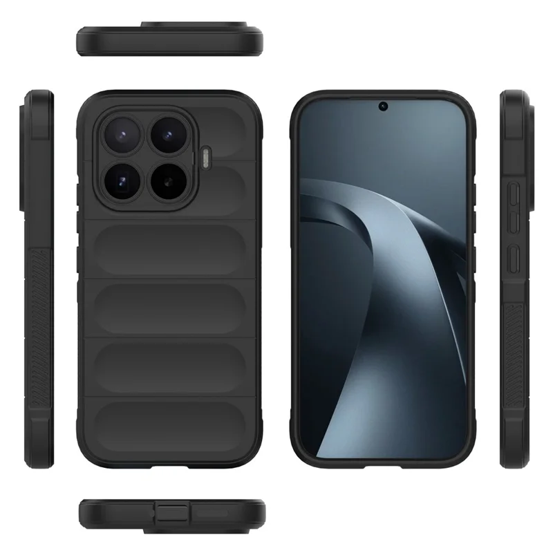 Funda para teléfono Xiaomi 17T anti-caídas, carcasa trasera resistente de TPU blando - Negro