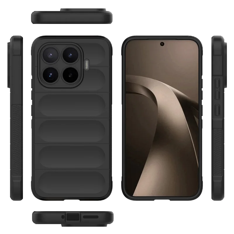 For Xiaomi 17T Pro Phone Case Anti-Drop Soft TPU Rugged Back Cover - Black