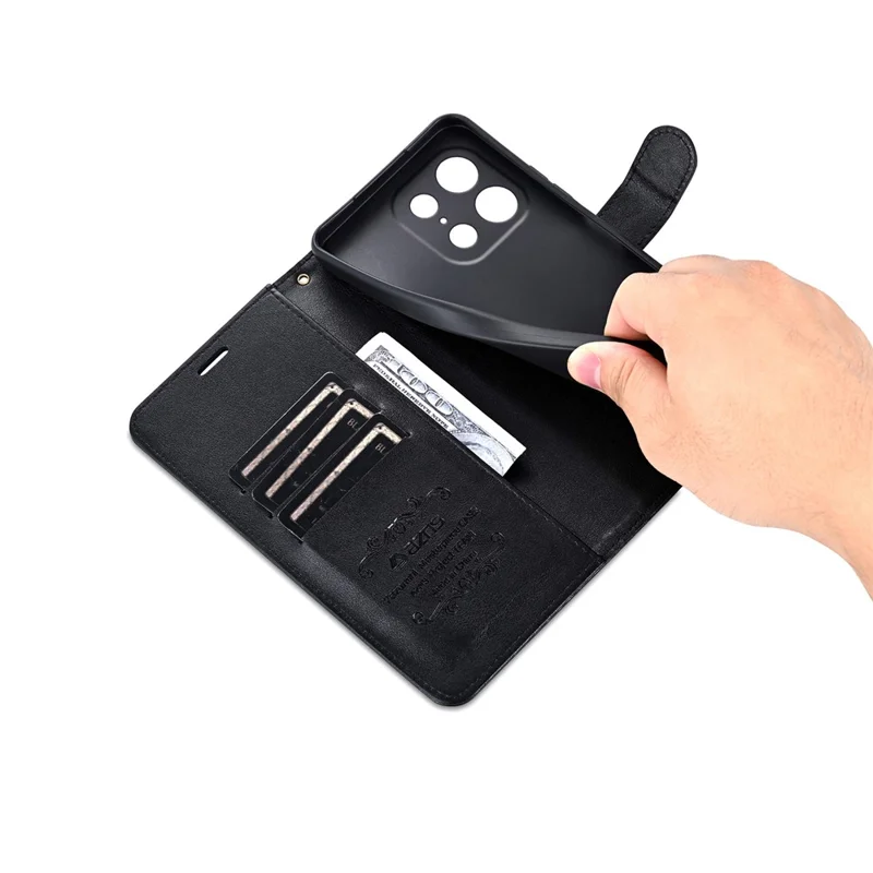 AZNS Custodia per OnePlus Turbo 6X Pro 5G Custodia Antiurto in Pelle PU con Supporto e Portafoglio - Nero