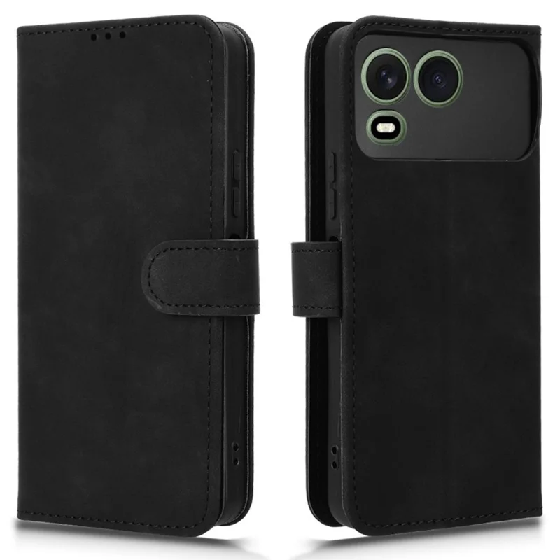 Coque en cuir pour itel A200, housse rabattable avec stand, anti-chute, toucher peau, portefeuille, noir
