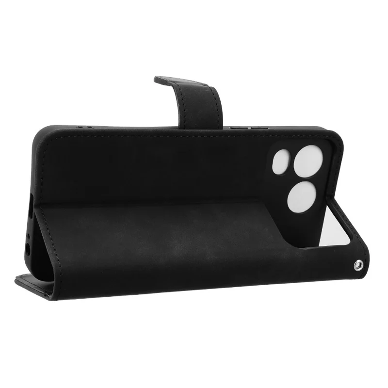 Coque en cuir pour itel A200, housse rabattable avec stand, anti-chute, toucher peau, portefeuille, noir