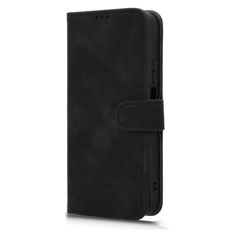 For Honor 600 Smart 5G Lædersnegel Hudpåfølelse Anti-drop Wallet Ståplader Telefonbeskytning - Sort