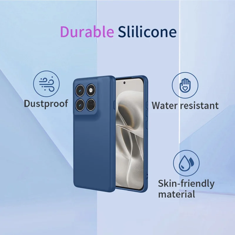 For Motorola Edge 70 Pro 5G Case Liquid Silicone Feel Soft TPU Protective Phone Cover - Blue