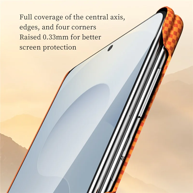 SULADA for Samsung	Galaxy Z Fold7 5G Case Golden Mountain Pattern Skin-Feel Hard PC Slim Phone Cover - Orange