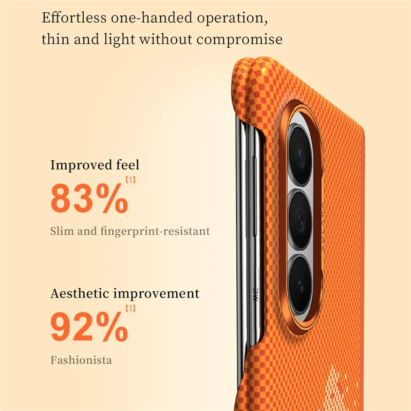 SULADA for Samsung	Galaxy Z Fold7 5G Case Golden Mountain Pattern Skin-Feel Hard PC Slim Phone Cover - Orange