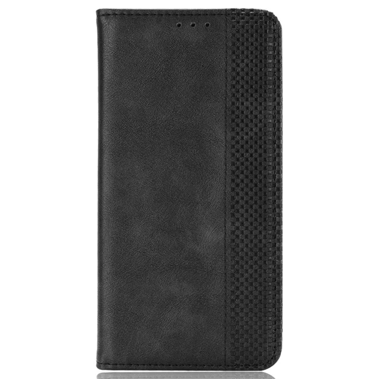 Per Debutto in Cricket Smart Wallet Texture Retro Texture Case di Telefono Empronta PU Copertina di Telefono a Chiusura Automatica Magnetica PU - Nero