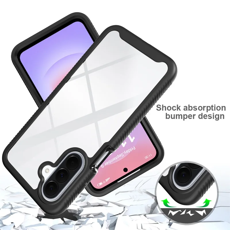 For Samsung Galaxy A27 5G Case Anti Drop 2 in 1 PC + TPU Phone Cover - Black