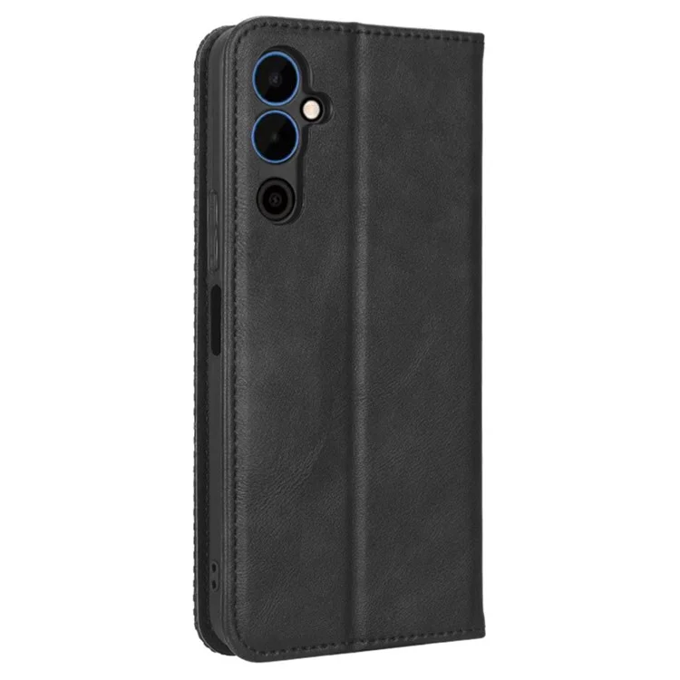 Для TECNO Pova Neo 2 4G / LG6n Retro Texture Phone Case Imprinted Pattern PU Leather Magnetic Auto Closing Wallet Phone Cover - Черный
