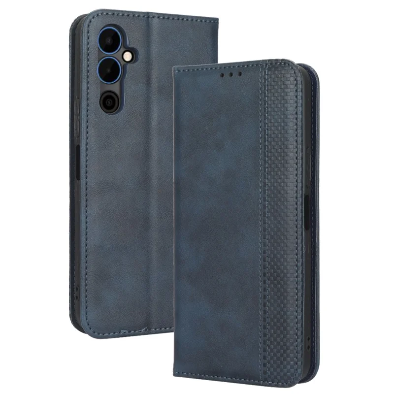For TECNO Pova Neo 2 4G / LG6n Retro Texture Phone Case Imprinted Pattern PU Leather Magnetic Auto Closing Wallet Phone Cover - Blue