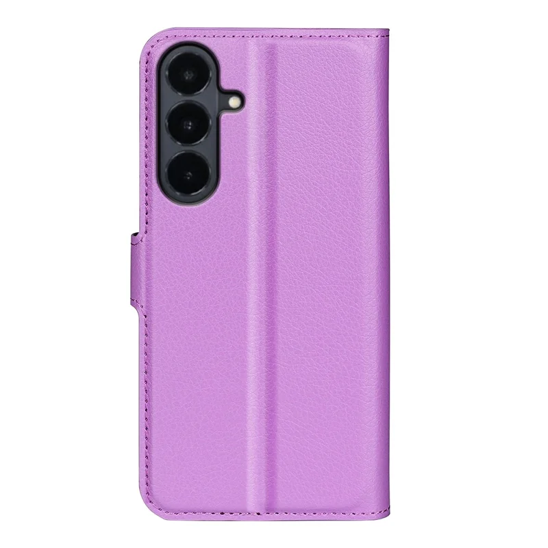 For Samsung Galaxy S26 FE Case Wallet Stand Litchi Texture Shockproof Leather Phone Cover - Purple