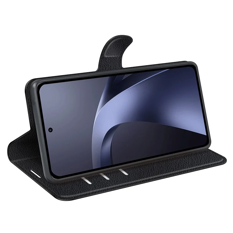 For Xiaomi 17T Pro Case Wallet Stand Litchi Texture Shockproof Leather Phone Cover - Black