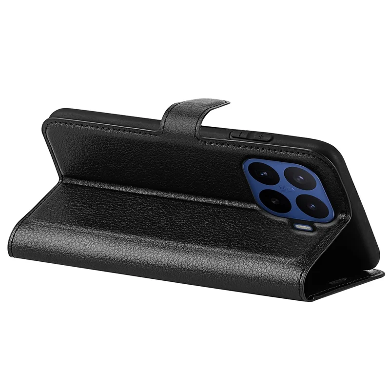 For Xiaomi 17T Pro Case Wallet Stand Litchi Texture Shockproof Leather Phone Cover - Black