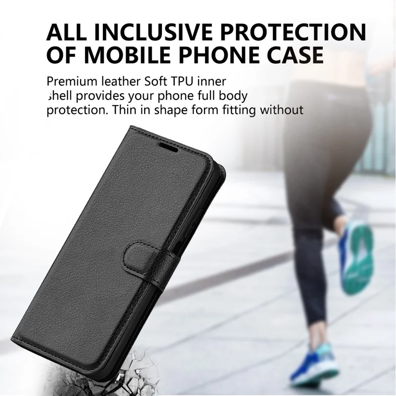 For Xiaomi 17T Pro Case Wallet Stand Litchi Texture Shockproof Leather Phone Cover - Black