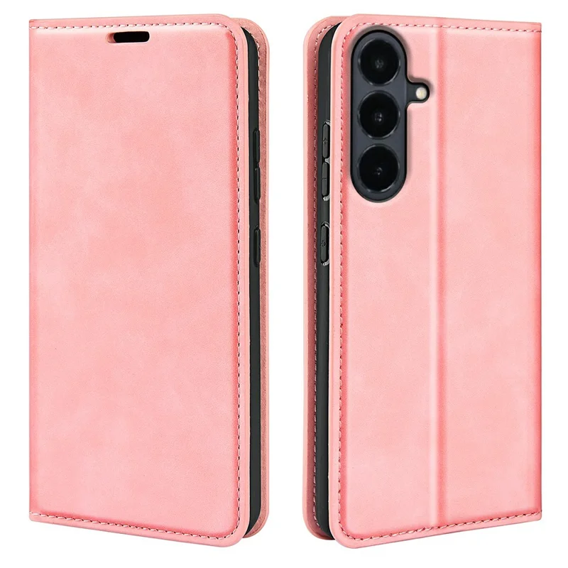 For Samsung Galaxy S26 FE Case Skin Touch Leather Wallet Phone Cover - Pink