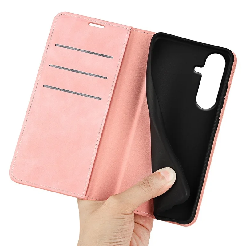 For Samsung Galaxy S26 FE Case Skin Touch Leather Wallet Phone Cover - Pink