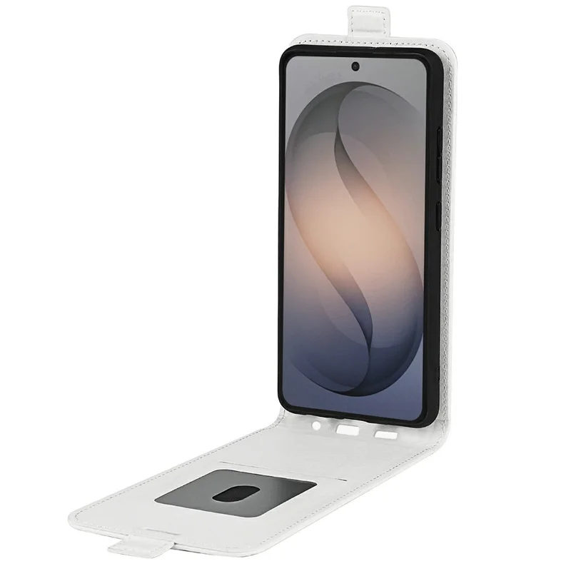 For Samsung Galaxy S26 FE Case with Card Slots Vertical Flip Leather Phone Cover - White