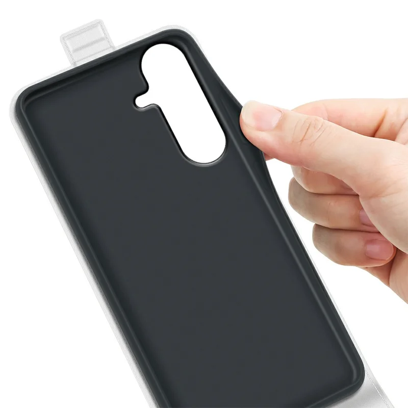 For Samsung Galaxy S26 FE Case with Card Slots Vertical Flip Leather Phone Cover - White