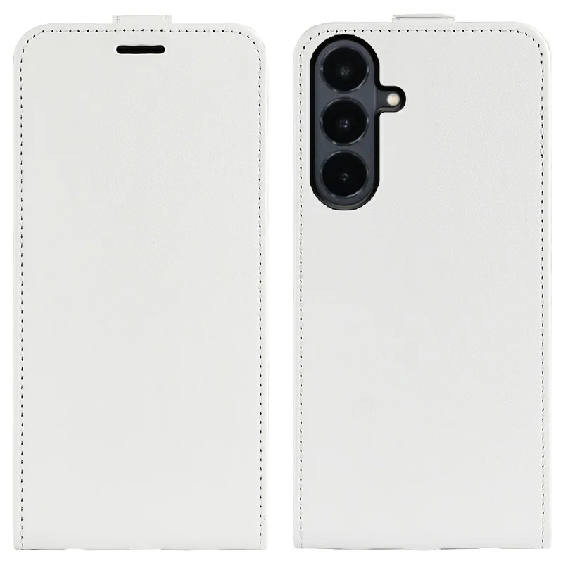 For Samsung Galaxy S26 FE Case with Card Slots Vertical Flip Leather Phone Cover - White