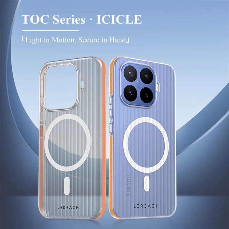 LEREACH Serie TOC para Xiaomi 17T Funda Magnética con Rejilla de Flujo Cubierta de PC - Naranja
