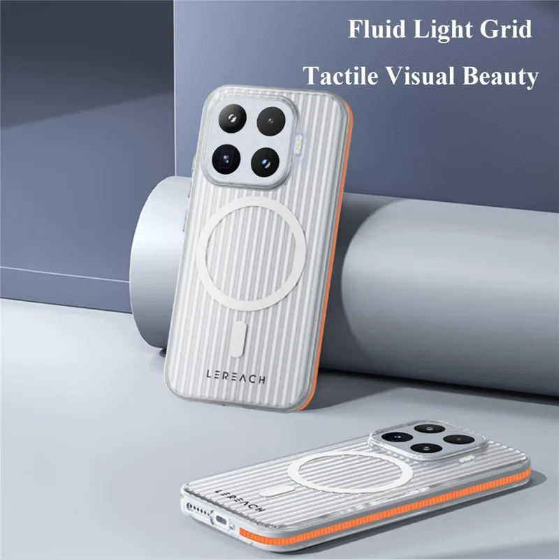 LEREACH Serie TOC para Xiaomi 17T Funda Magnética con Rejilla de Flujo Cubierta de PC - Naranja