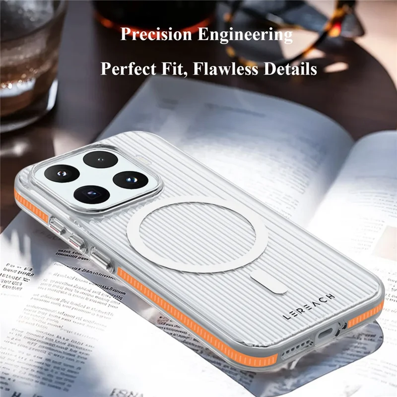 LEREACH Serie TOC para Xiaomi 17T Funda Magnética con Rejilla de Flujo Cubierta de PC - Naranja
