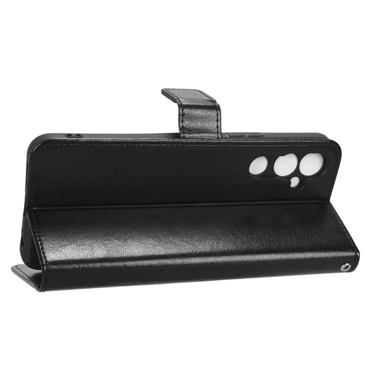 Per Tecno Pova Neo 2 4G / Lg6n Strong Class Magnetic Class Portafoglio Portafoglio Copertura Crazy Horse Texture PU Custodia Per Telefono Anti-scratch - Nero
