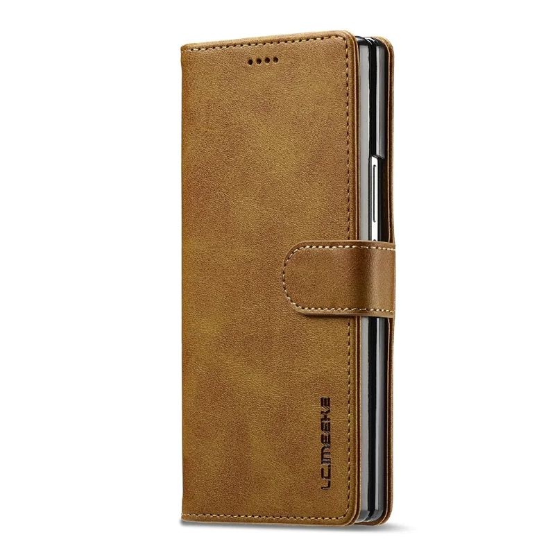LC.IMEEKE pour Samsung Galaxy Z Fold8 Ultra étui portefeuille en cuir texturé veau - Jaune