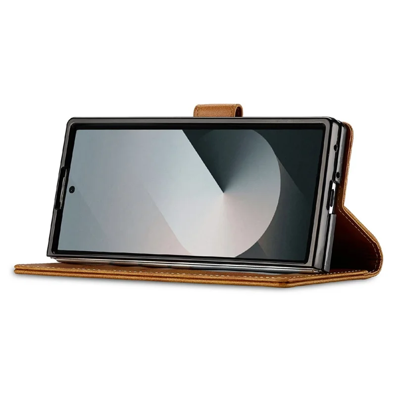 LC.IMEEKE pour Samsung Galaxy Z Fold8 Ultra étui portefeuille en cuir texturé veau - Jaune