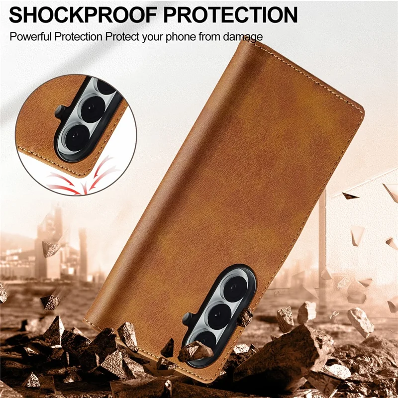 LC.IMEEKE pour Samsung Galaxy Z Fold8 Ultra étui portefeuille en cuir texturé veau - Jaune
