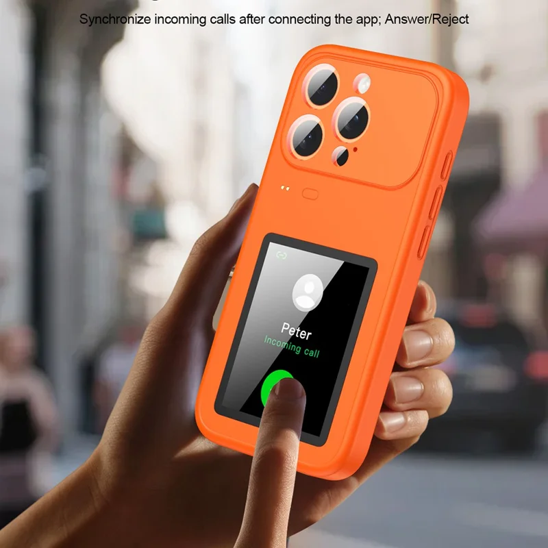 For iPhone 17 Pro Max Dynamic Phone Case 3.5 inch Multi-functional Color Screen Back Cover - Orange