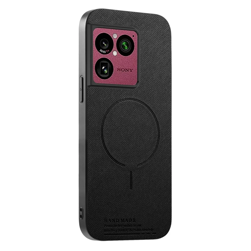 Чехол с магнитом для Sony Xperia 1 VIII, тканевая текстура, поликарбонат + TPU + искусственная кожа, защита от царапин, черный
