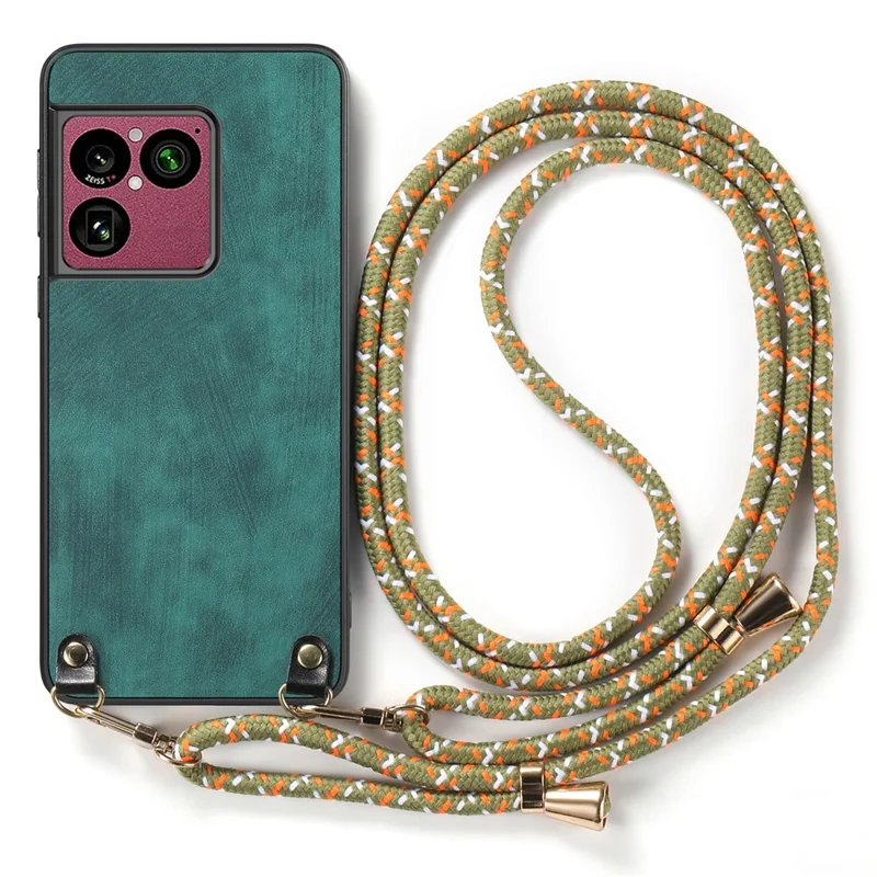For Sony Xperia 1 VIII Case Retro Leather Phone Back Cover with Adjustable Strap - Green
