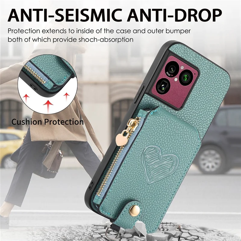For Sony Xperia 1 VIII Case Card Holder Kickstand Leather Back Cover with Shoulder Strap - Blue