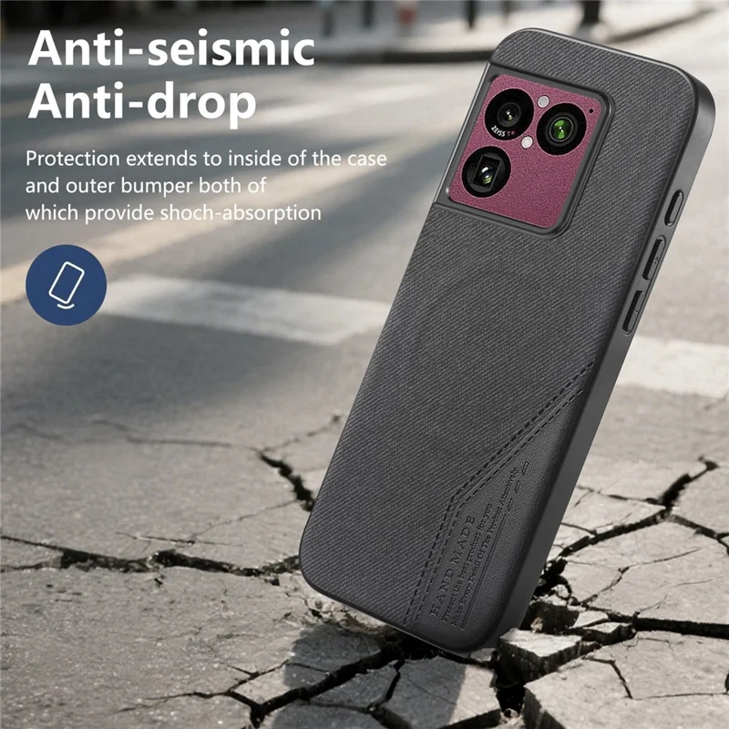 For Sony Xperia 1 VIII Magnetic Case Cloth Texture PU Leather + PC + TPU Phone Cover - Black