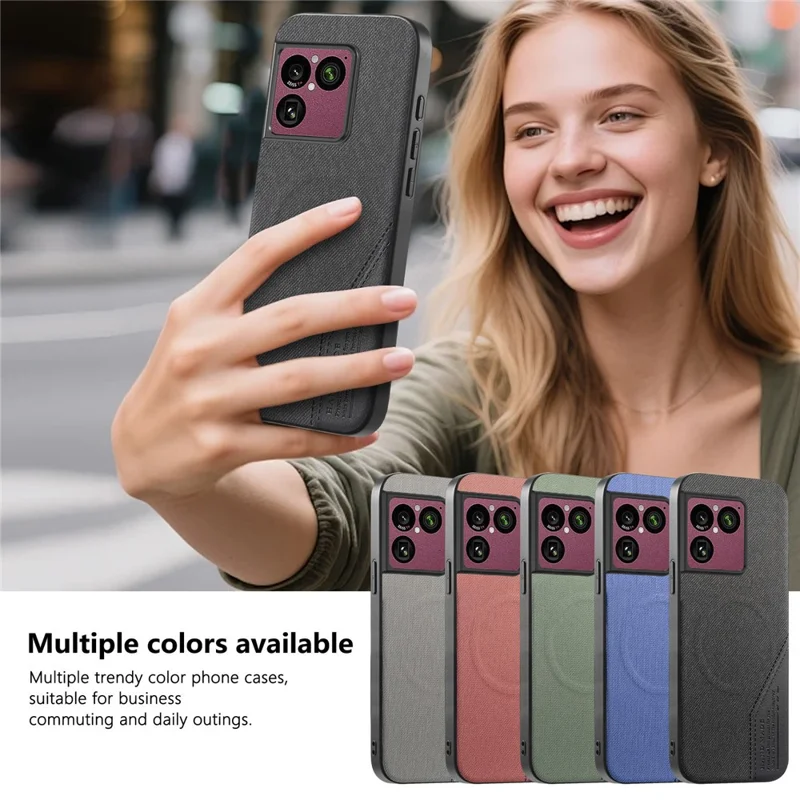 For Sony Xperia 1 VIII Magnetic Case Cloth Texture PU Leather + PC + TPU Phone Cover - Black