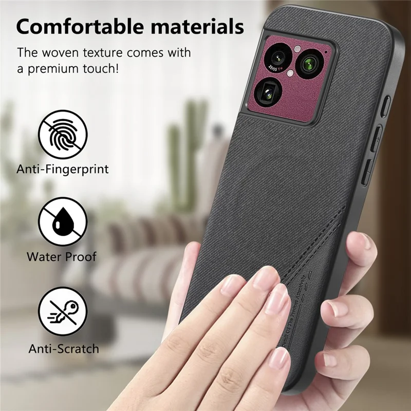 For Sony Xperia 1 VIII Magnetic Case Cloth Texture PU Leather + PC + TPU Phone Cover - Black