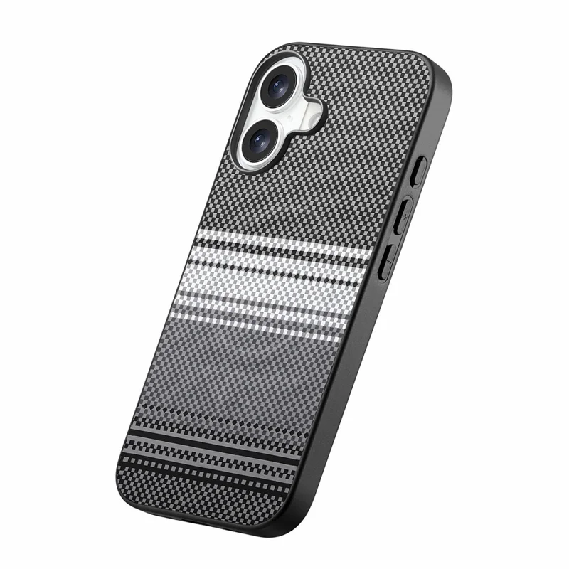 For iPhone 17 Magnetic Case PU Leather + PC + TPU Gradient Phone Cover - Black