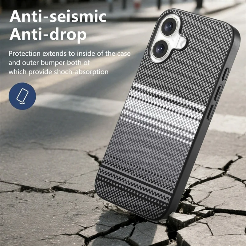 For iPhone 17 Magnetic Case PU Leather + PC + TPU Gradient Phone Cover - Black