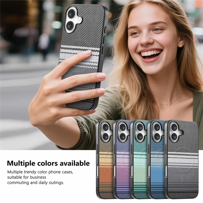 For iPhone 17 Magnetic Case PU Leather + PC + TPU Gradient Phone Cover - Black