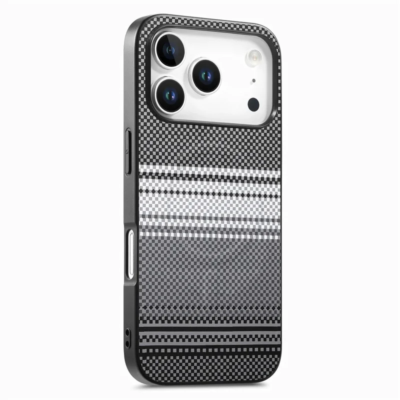For iPhone 17 Pro Max Magnetic Case PU Leather + PC + TPU Gradient Phone Cover - Black