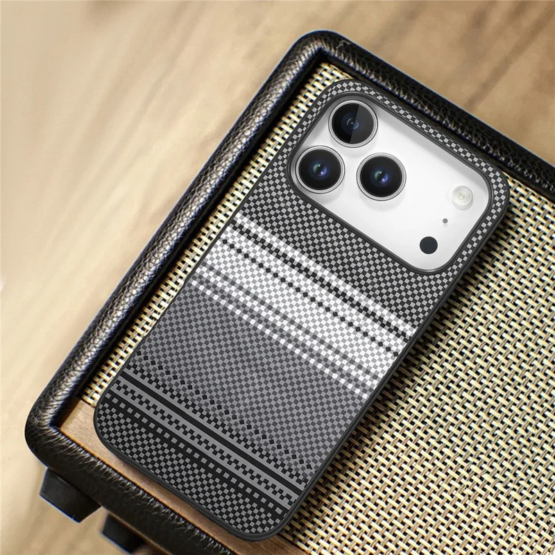 For iPhone 17 Pro Max Magnetic Case PU Leather + PC + TPU Gradient Phone Cover - Black