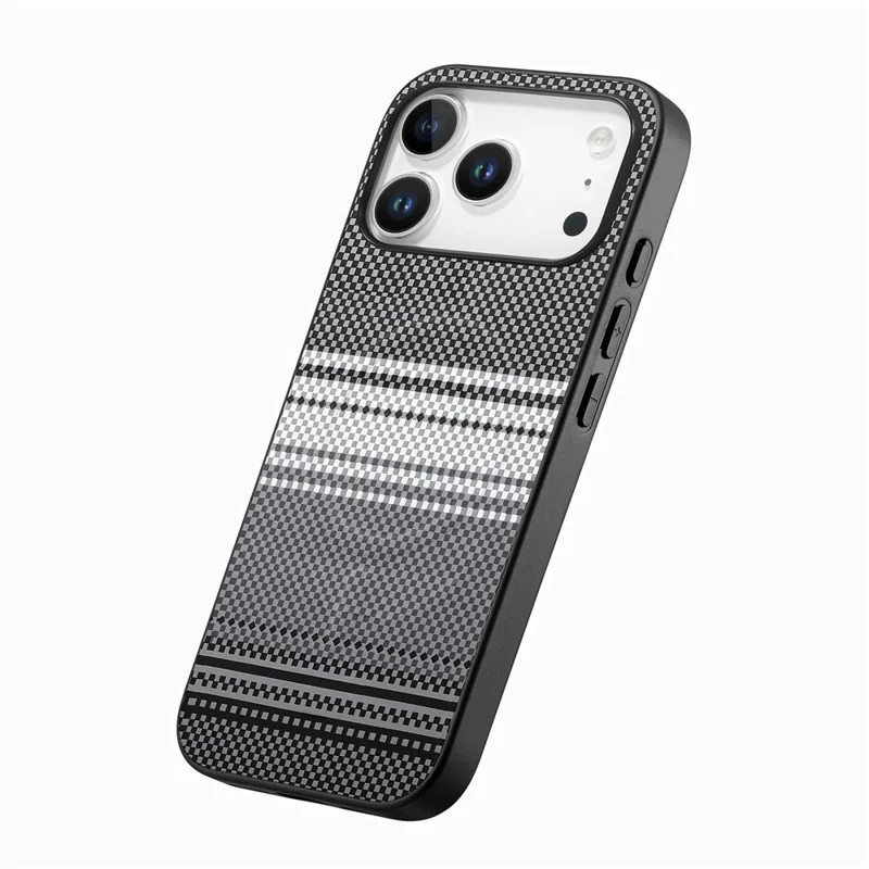 For iPhone 17 Pro Max Magnetic Case PU Leather + PC + TPU Gradient Phone Cover - Black