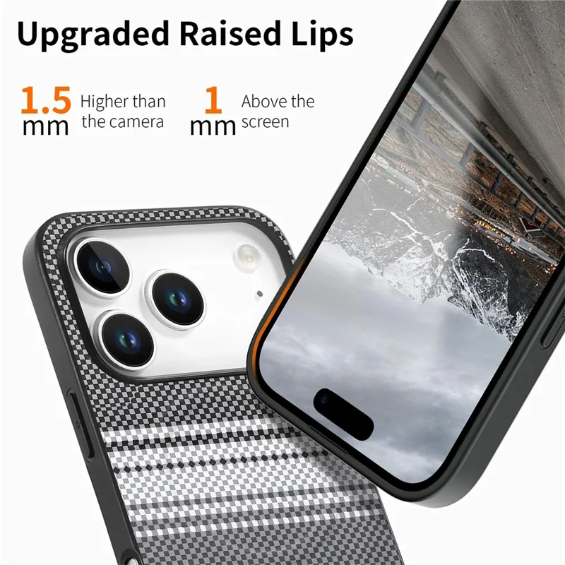 For iPhone 17 Pro Max Magnetic Case PU Leather + PC + TPU Gradient Phone Cover - Black