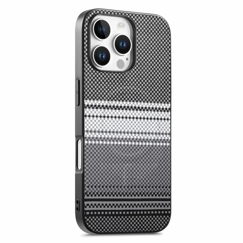 For iPhone 16 Pro Magnetic Case PU Leather + PC + TPU Gradient Phone Cover - Black