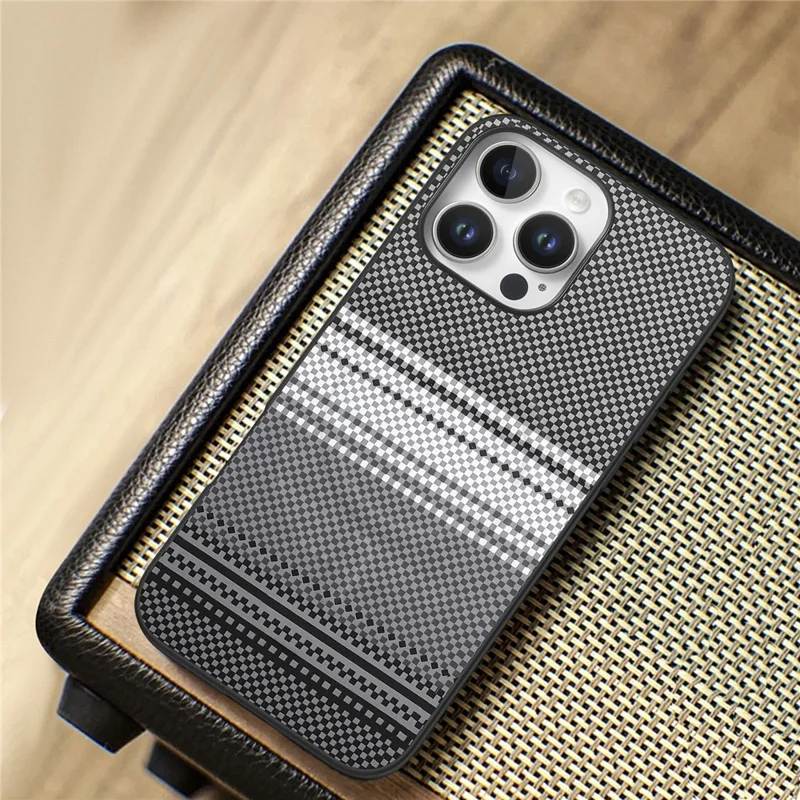 For iPhone 16 Pro Magnetic Case PU Leather + PC + TPU Gradient Phone Cover - Black