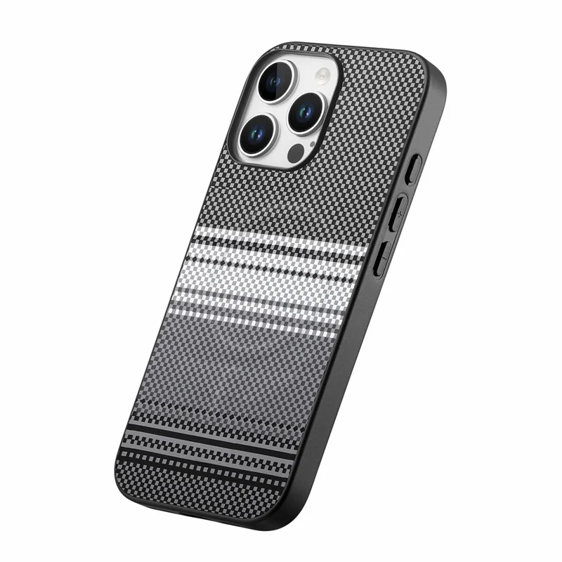 For iPhone 16 Pro Magnetic Case PU Leather + PC + TPU Gradient Phone Cover - Black