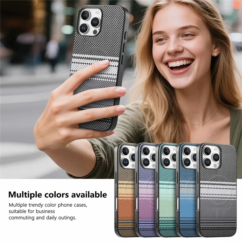For iPhone 16 Pro Magnetic Case PU Leather + PC + TPU Gradient Phone Cover - Black